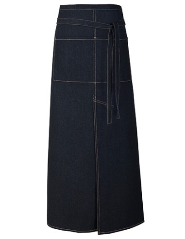 LIN-FS100100SPJNS-Jeans Bistro Apron With Split