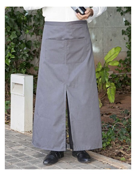 LIN-FS100100SPZ-Bistro Apron With Split And Front Pocket