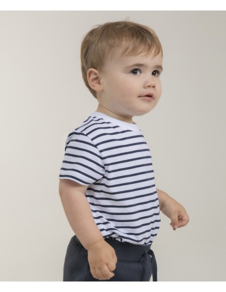 LAR-LW027-Short Sleeved Stripe T Shirt