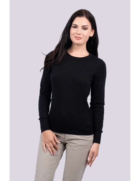 LEE-LE901-WOMEN’S CREW NECK FINE GAUGE COTTON PULLOVER