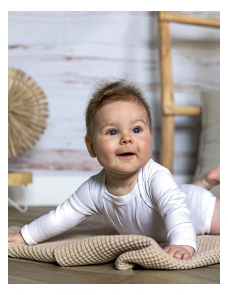 LIN-ROM550-Long Sleeve Baby Bodysuit Polyester