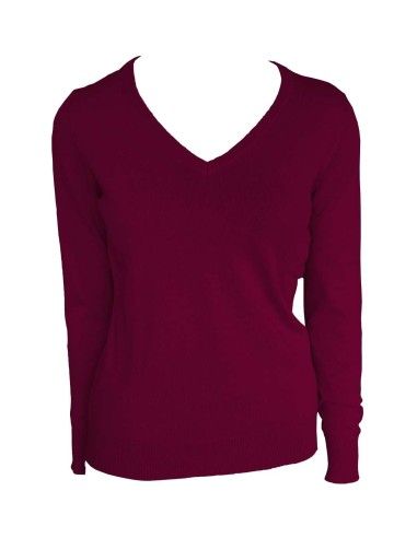 LEE-LE951-WOMEN’S V-NECK FINE GAUGE COTTON PULLOVER