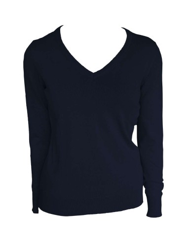 LEE-LE951-WOMEN’S V-NECK FINE GAUGE COTTON PULLOVER