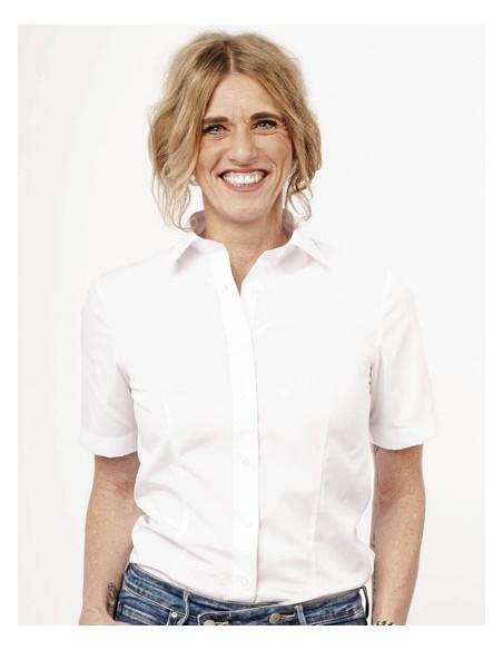 MAV-MV069012-Womens Blouse Comfort Fit Short Sleeve