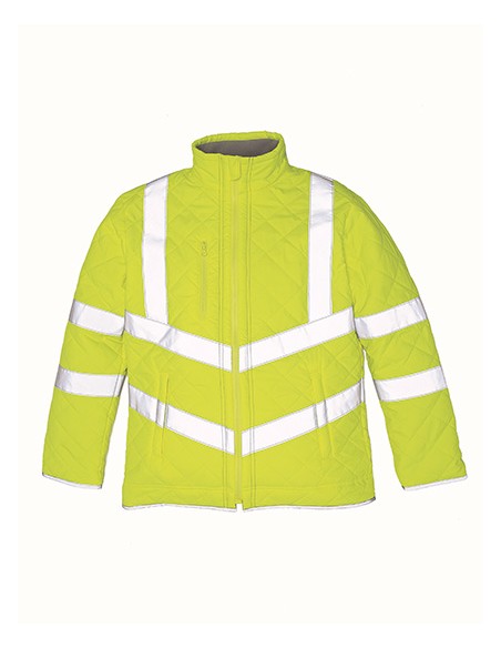 Y-HVW703-Hi-Vis Chevron Quilted Jacket