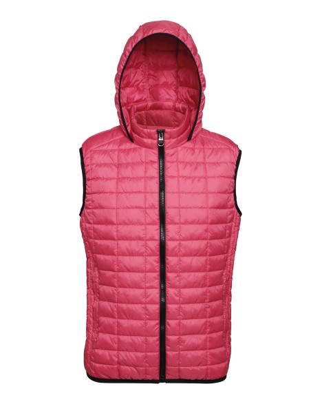 2-TS024-Doudoune à capuche sans manches Honeycomb