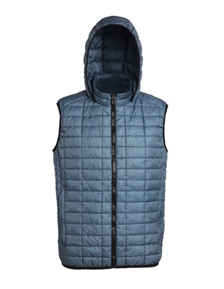 2-TS024-Doudoune à capuche sans manches Honeycomb