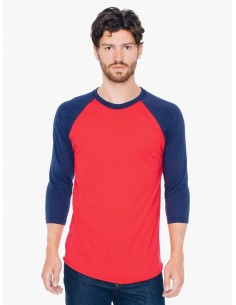 A-AABB453-UNISEX POLY-COTTON 3/4 SLEEVE RAGLAN T-SHIRT