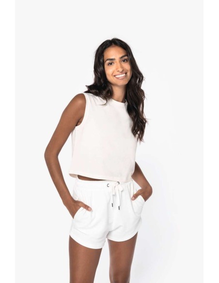 NAT-NS342-ECO-FRIENDLY LADIES’ SLEEVELESS CROP T-SHIRT
