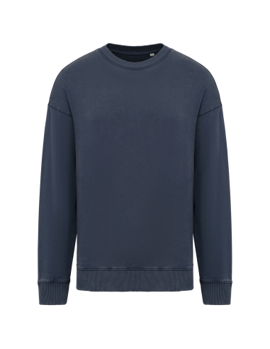 NAT-NS447-UNISEX WASHED EFFECT OVERSIZE ROUND NECK SWEATSHIRT
