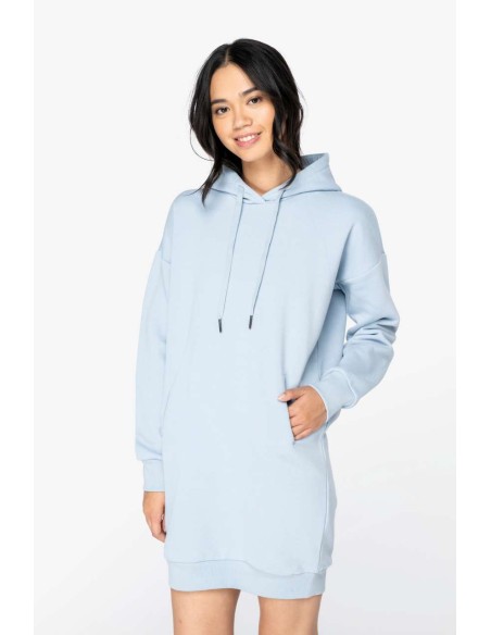 NAT-NS5005-LADIES' ECO-FRIENDLY HOODED SWEATSHIRT DRESS