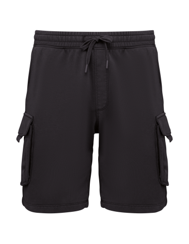 NAT-NS717-MEN’S FRENCH TERRY WASHED EFFECT CARGO SHORTS