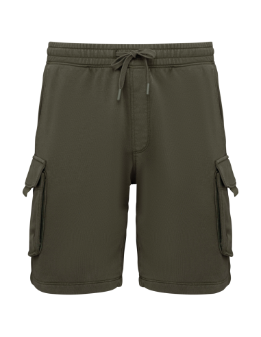 NAT-NS717-MEN’S FRENCH TERRY WASHED EFFECT CARGO SHORTS