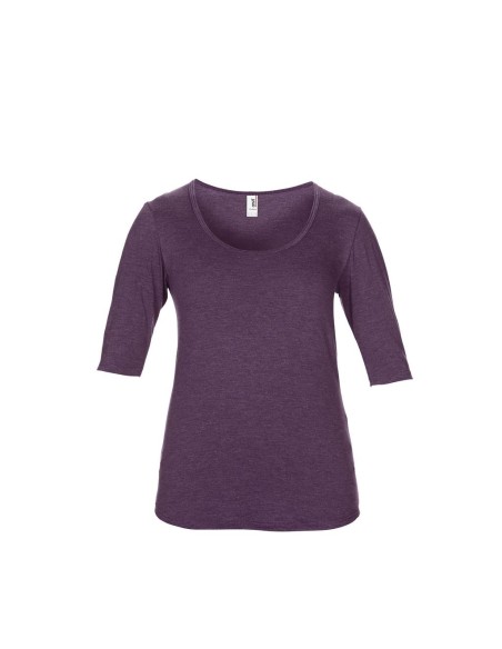 A-ANL6756-WOMEN’S TRI-BLEND DEEP SCOOP 1/2 SLEEVE TEE