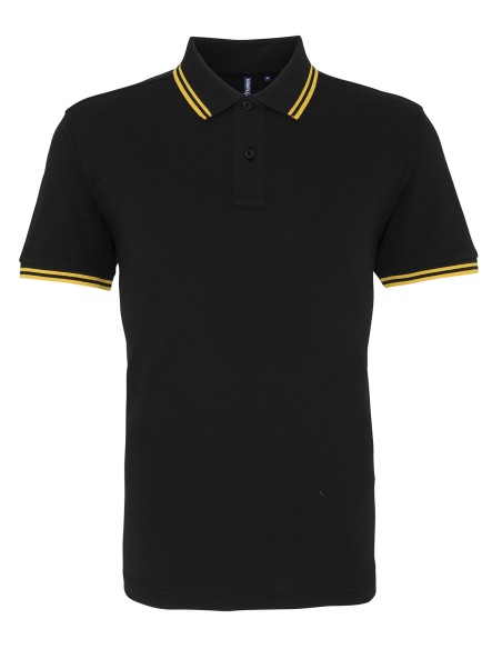 A-AQ011-Polo passepoilé coupe classique homme - col contrasté