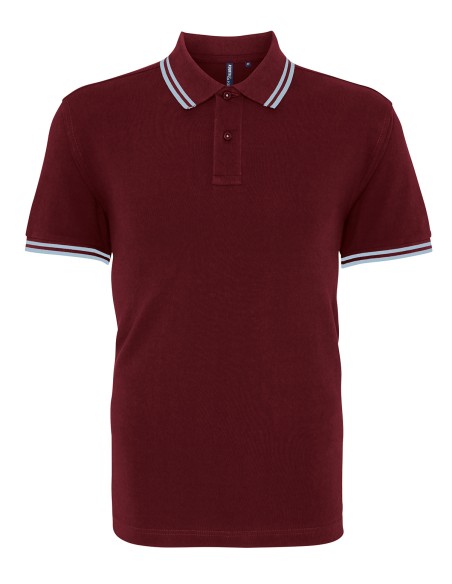 A-AQ011-Polo passepoilé coupe classique homme - col contrasté