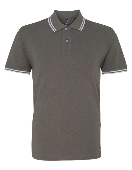 A-AQ011-Polo passepoilé coupe classique homme - col contrasté