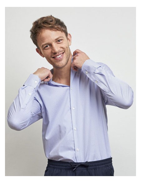 NEO-04338-Mens Easy Care Striped Shirt Baptiste