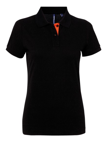 A-AQ022-Polo contrasté femme