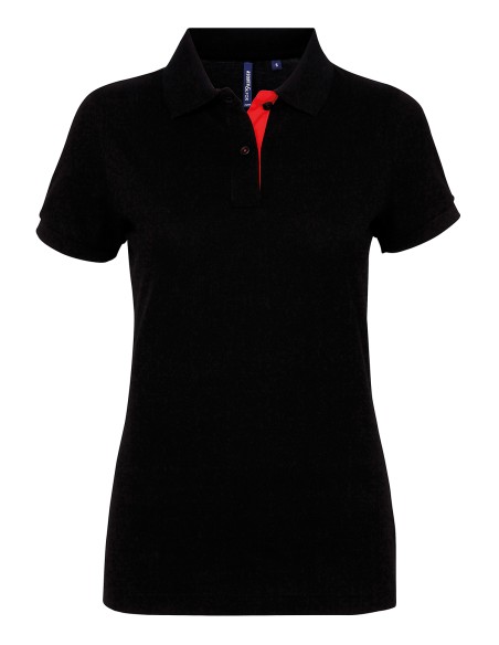 A-AQ022-Polo contrasté femme