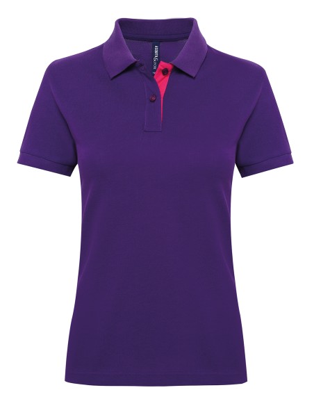 A-AQ022-Polo contrasté femme