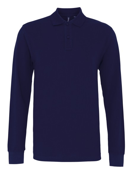 A-AQ030-Polo coupe classique à manches longues homme