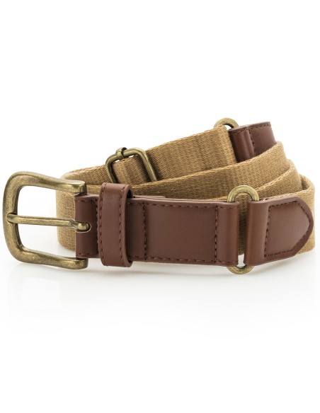 A-AQ902-Ceinture en toile et similicuir