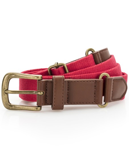 A-AQ902-Ceinture en toile et similicuir