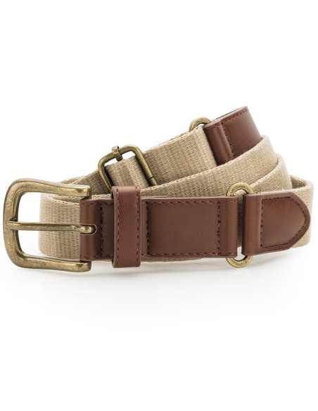 A-AQ902-Ceinture en toile et similicuir