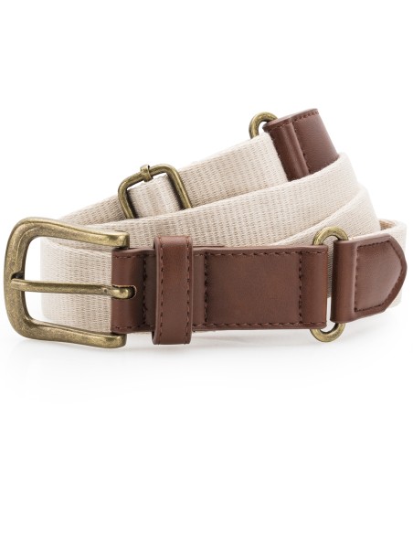A-AQ902-Ceinture en toile et similicuir