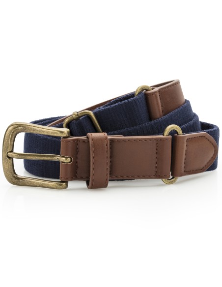 A-AQ902-Ceinture en toile et similicuir