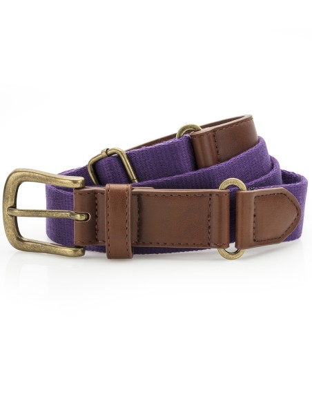 A-AQ902-Ceinture en toile et similicuir