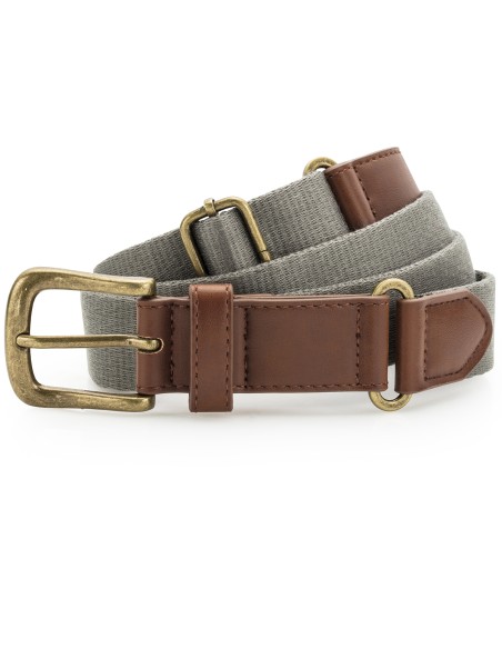 A-AQ902-Ceinture en toile et similicuir