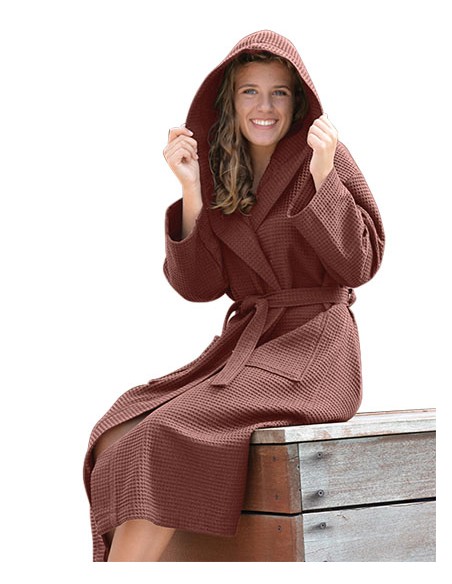 A-AR028-Robezz® Waffle Bathrobe With Hood