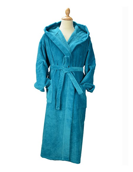 A-AR029-DeLuxe Velour Bathrobe with hood