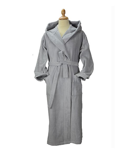 A-AR029-DeLuxe Velour Bathrobe with hood