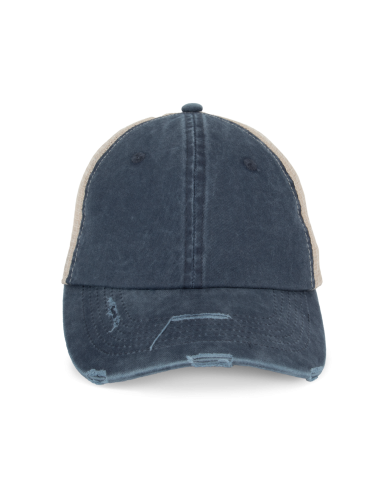 NAT-NS027-ECO-FRIENDLY UNISEX RIPPED EFFECT TRUCKER CAP