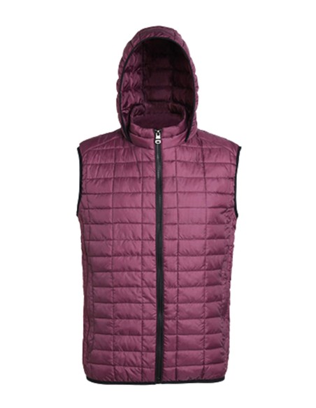 2-TS024-Doudoune à capuche sans manches Honeycomb