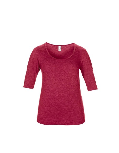A-ANL6756-WOMEN’S TRI-BLEND DEEP SCOOP 1/2 SLEEVE TEE
