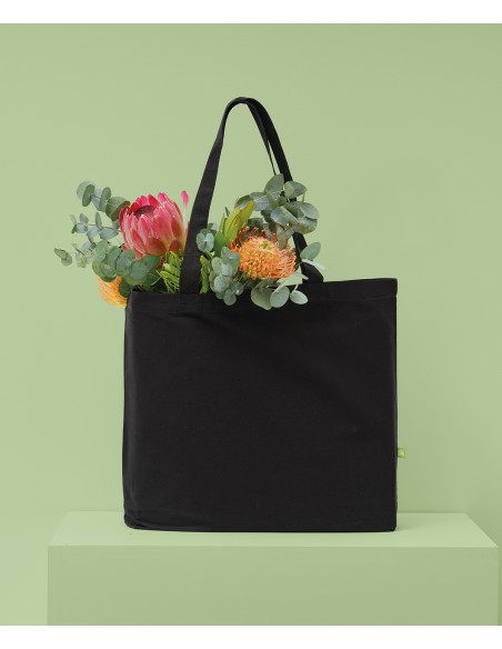 NUT-RL066-Sac cabas horizontal à fond plat en toile biologique