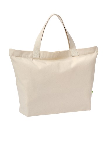 NUT-RL069-Tote bag zippé en toile biologique de qualité supérieure Elba