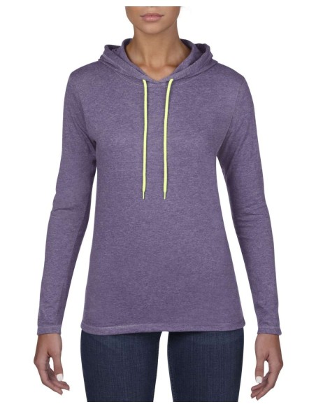A-ANL887-WOMEN’S LIGHTWEIGHT LONG SLEEVE HOODED TEE
