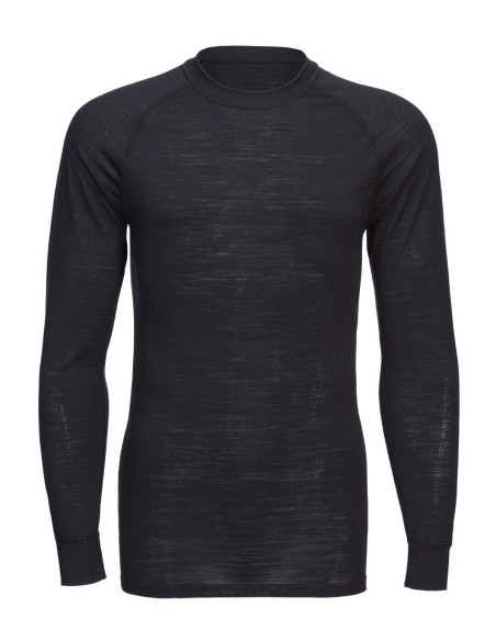 POR-B183-T-shirt à manches longues en laine mérinos