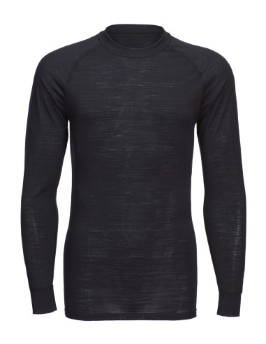 POR-B183-T-shirt à manches longues en laine mérinos