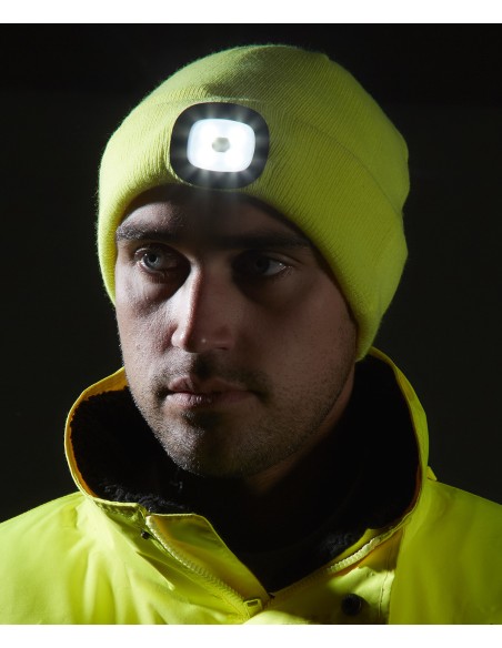 POR-B029-Bonnet Beanie avec LED rechargeable