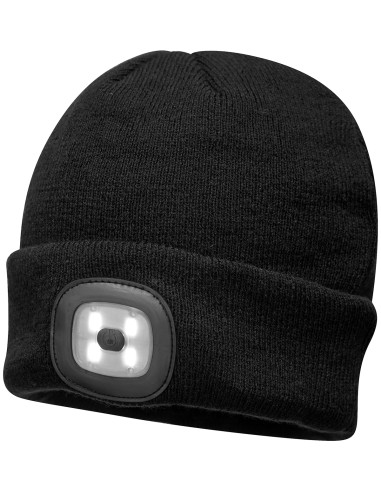 POR-B029-Bonnet Beanie avec LED rechargeable