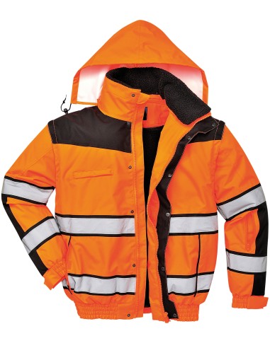 POR-C466-Veste d’aviateur classique de haute visibilité (C466) EN471 CLASSE 3:2. EN343 Classe 3:1.