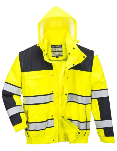 POR-C466-Veste d’aviateur classique de haute visibilité (C466) EN471 CLASSE 3:2. EN343 Classe 3:1.