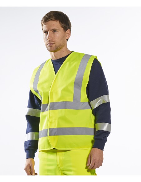 POR-C470-Gilet deux bandes et bretelles de haute visibilité (C470)