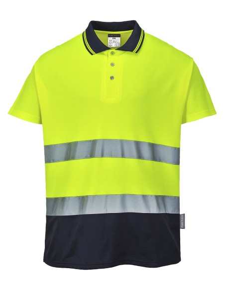 POR-S174-Polo bicolore en coton Comfort (S174)